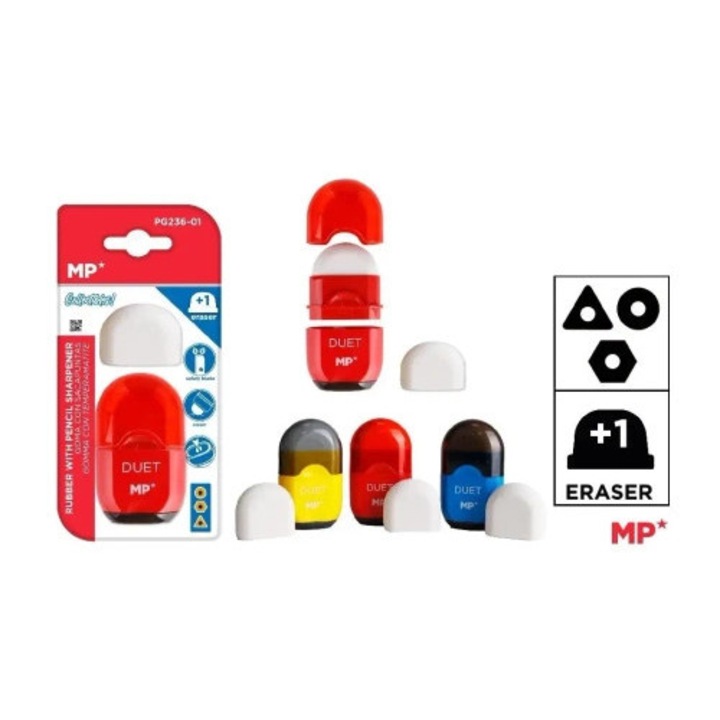 Ascutitoare dubla cu recipient si capac, MP Main Paper, multicolor