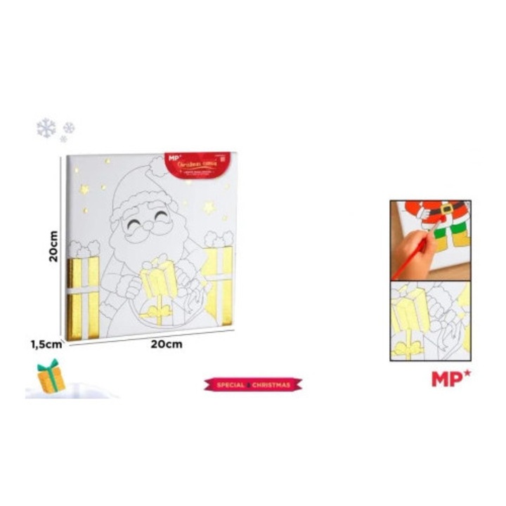 Képek, 6 db-os szett, MP Main Paper, Mikolaj és ajándékok, 20x20cm, 1,5cm vastagság