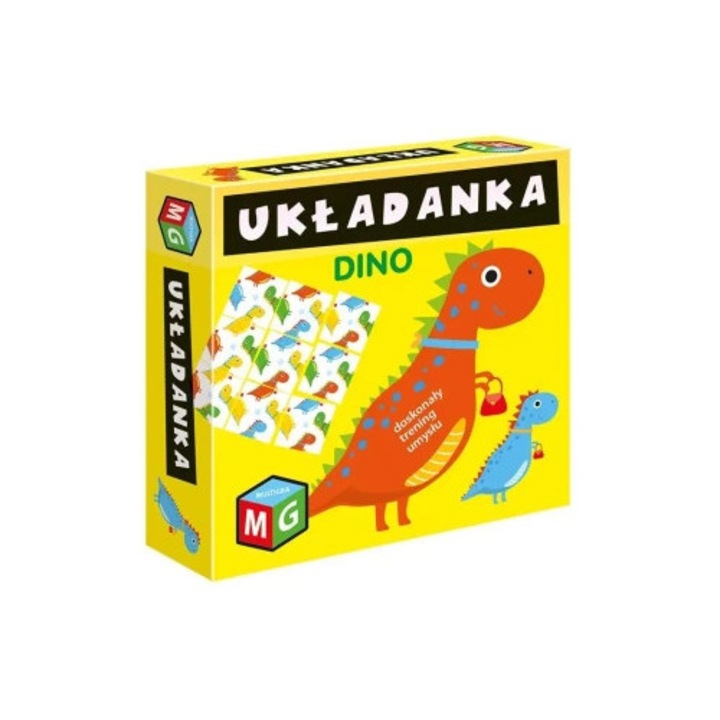 Puzzle Multigra Ukladanka Dino, 9 piese, 3x3, multicolor