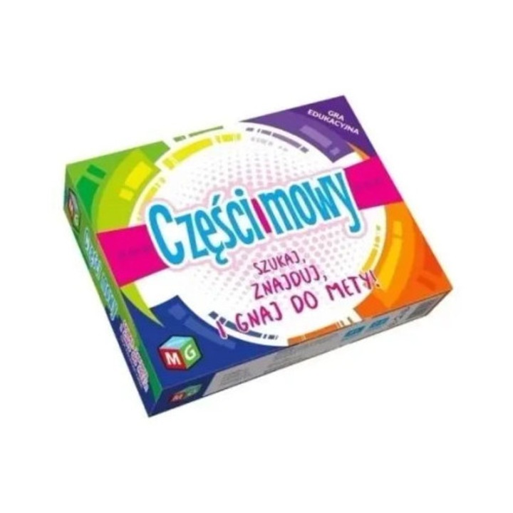 Joc educativ Multigra, Parti de vorbire, set complet cu 4 pioni, 55 carti, tabla de joc, zar, notite