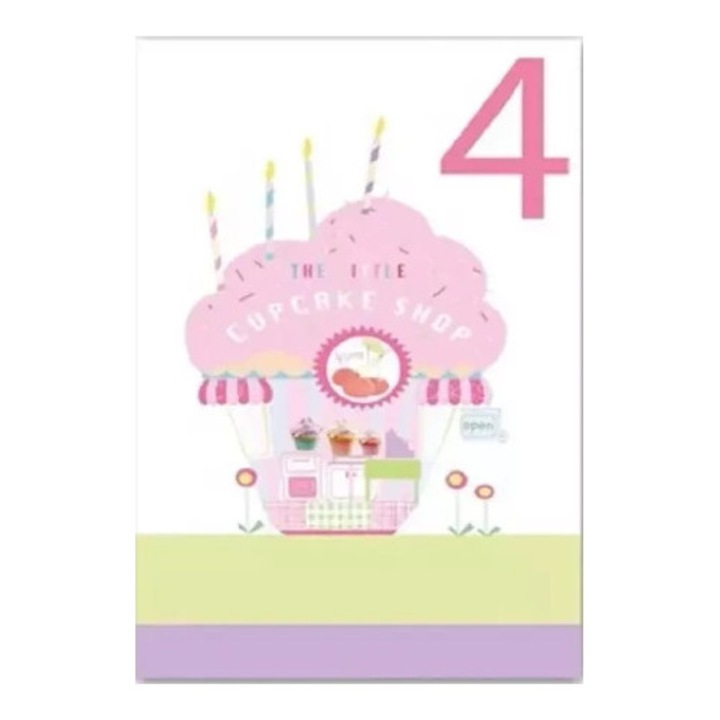 Felicitare B6 cu brocat, Museums & Galleries, fara text, cu plic, Urodziny 4, pentru fetita