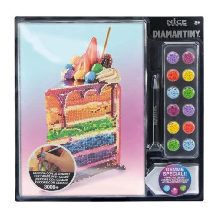 Set mozaic cu diamante, Nice Group, Tort, 32x32x1cm