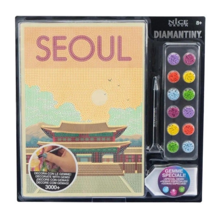 Set mozaic diamante Nice Group, 32x32x1cm, pentru dezvoltarea abilitatilor manuale