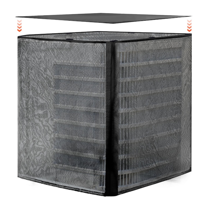 Védőhuzat kültéri klímaberendezéshez, fekete, 914x914x1010 mm, vízálló, levehető tetővel
