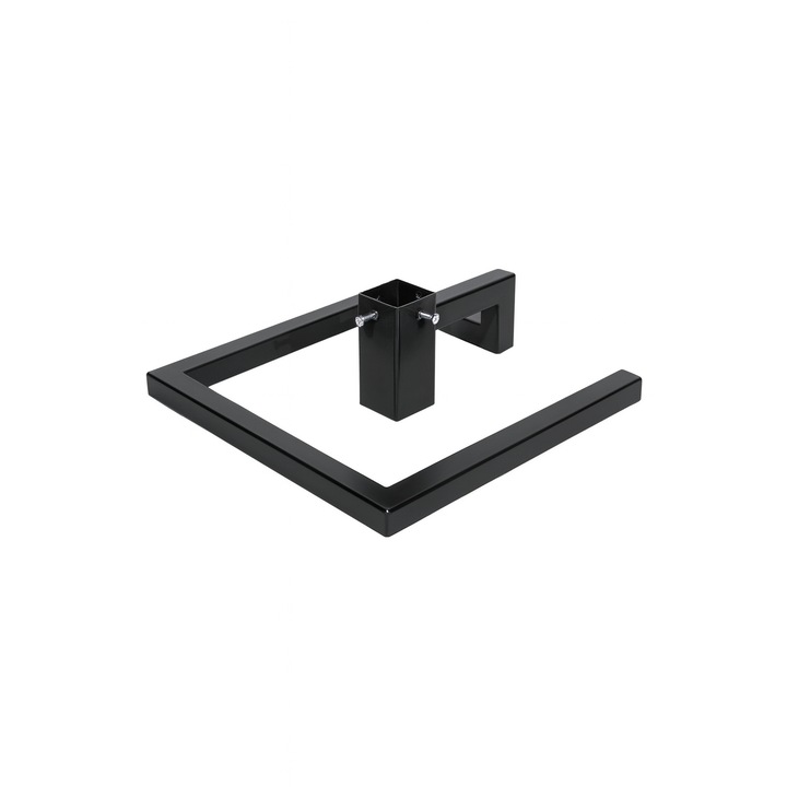 Suport metalic pentru brad de Craciun, patrat 80x80 mm, foarte stabil, vopsit in camp electrostatic - Negru