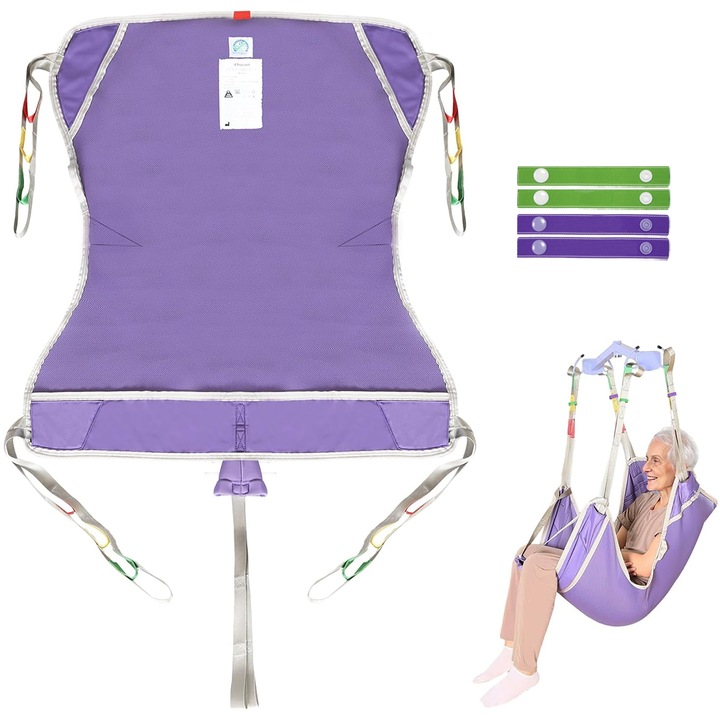 Sling de transfer Ehucon pentru ridicarea pacientului, confort, pozitionare in pat, capacitate de 500 de lire sterline, 1 bucata, violet, S