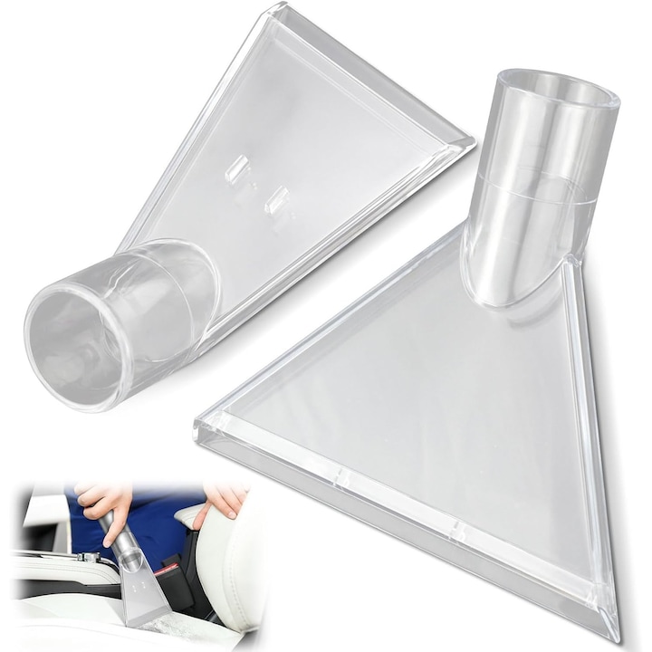 Комплект от 2 броя прозрачни накрайника за прахосмукачка, Прозрачен накрайник за прахосмукачка, съвместим с мокри и сухи прахосмукачки с диаметър 3.8см, 92*15*155мм/190*18*177мм