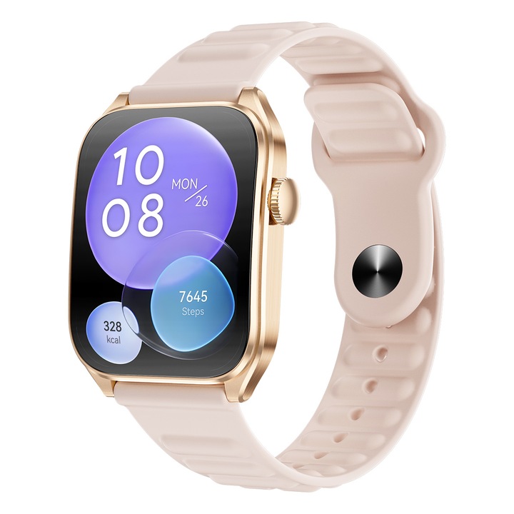 Смарт часовник Xmart AM1130B, AMOLED, Bluetooth 5.3, Анализ на SpO₂, IP67, Google Fit и Apple Health, Златист