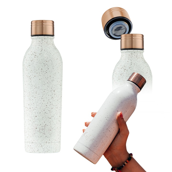 Термо бутилка за вода, Root7, от неръждаема стомана, без BPA, 500 мл, Цвят Cookie Crumble