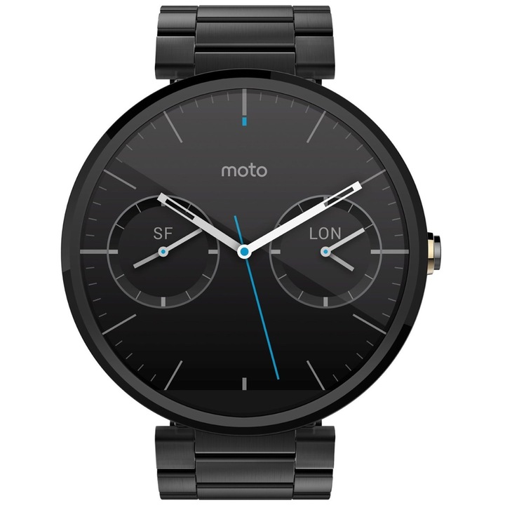 Ceas Smartwatch Motorola Moto 360, Black Metal