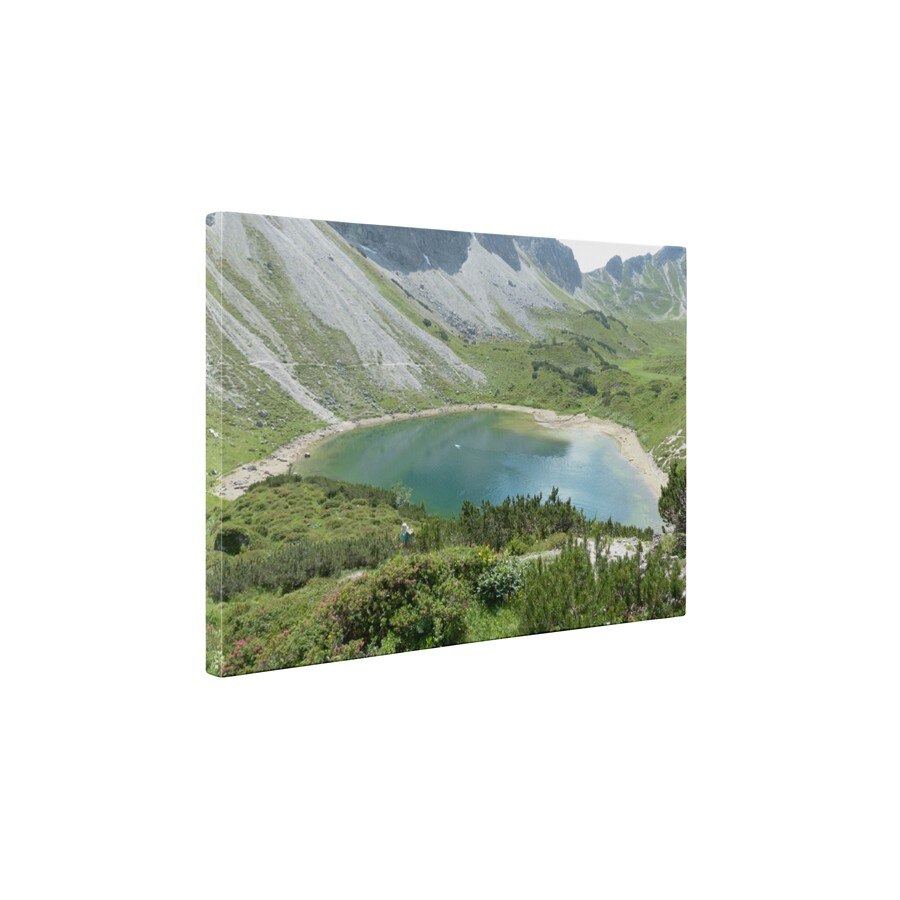 Lac glaciar intre munti - Tablou Canvas - 60x75 cm