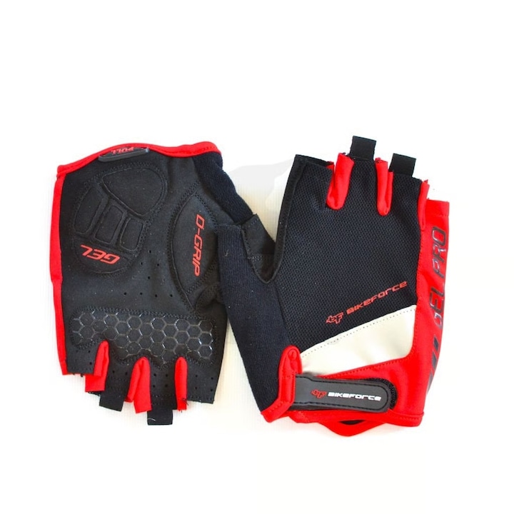 BikeForce Luminite Kesztyű Piros/Fekete - M-es méret