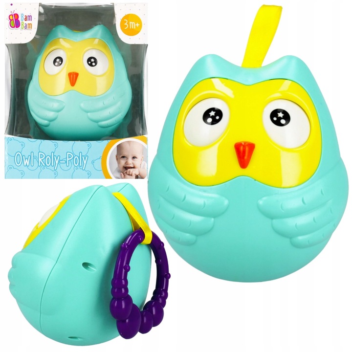 Интерактивна играчка, BamBam, Сензорна Бухал Wobbler, звукови ефекти, 3-6 месеца