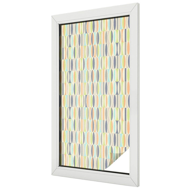 Autocolant Folie Autoadeziva Decorativa, Tulup, Ovale pastelate retro, Ideal Pentru Ferestre si Geamuri Interioare, 50x100 cm, Ideal Pentru Decor Interior, 010450850010000029323