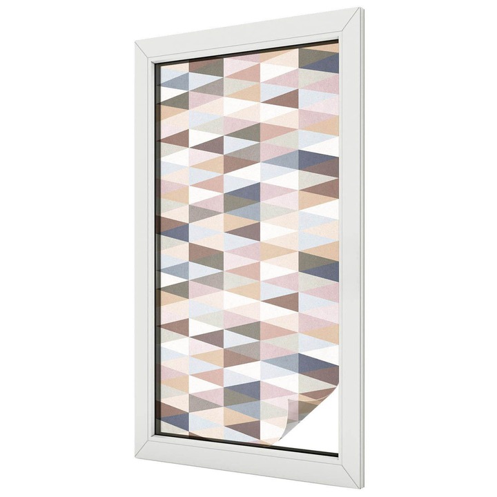 Autocolant Folie Autoadeziva Decorativa, Tulup, Figuri geometrice pastelate, Ideal Pentru Ferestre si Geamuri Interioare, 50x100 cm, Ideal Pentru Decor Interior, 010450850010000011026