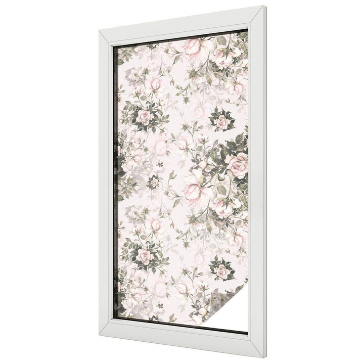 Autocolant Pentru Geam si Folie Decorativa Autoadeziva, Tulup, Romantism si eleganta florala, Protectie Solara si Intimitate, 50x100 cm, Ideal Pentru Decor Interior, 010450850010000011113