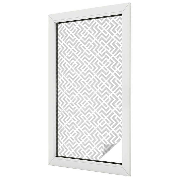 Декоративно фолио за прозорци, Tulup, Матово стъкло, Сиво, 50x100cm