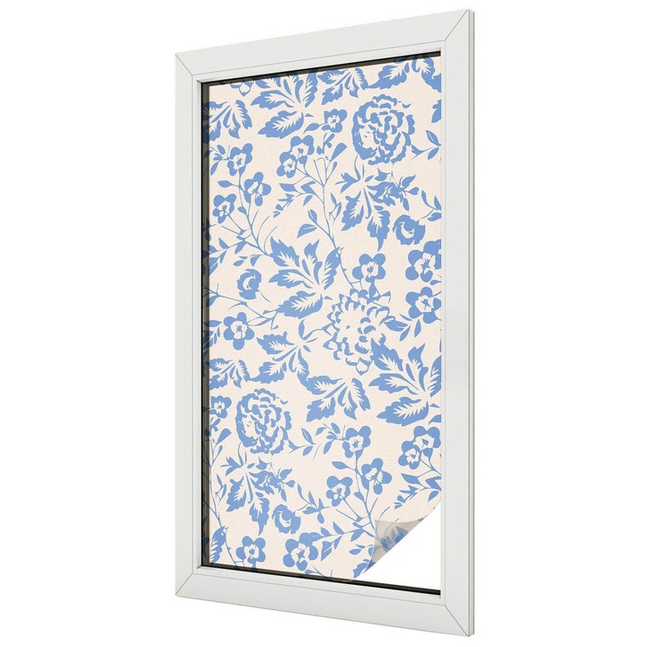 Folie geam vitraliu, Tulup, Model floral clasic, Intimitate pentru Geamuri si Ferestre, 50x100 cm, Ideal Pentru Decor Interior, 010450850010000282873