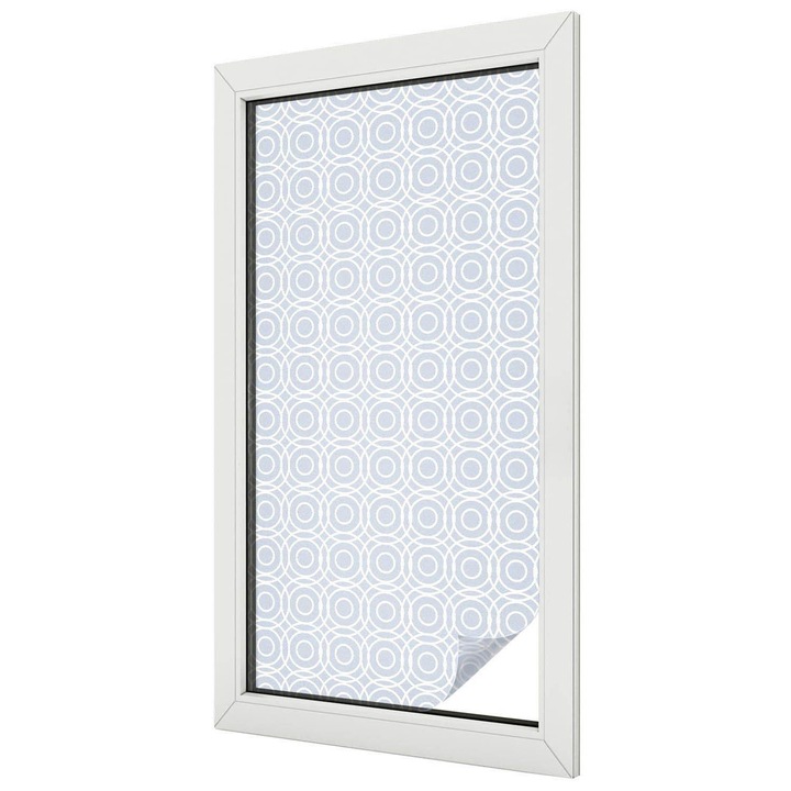 Dekor üvegfólia, Tulup, Modern geometria, Kék, 50x100 cm, Dekorációs Ablakfólia, Megfelelő méret ablakokhoz vagy világos felületekhez, 010450850010000057166