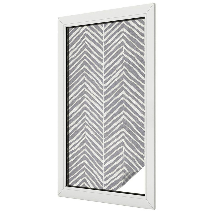Folie geam vitraliu, Tulup, Model dinamic modern in zig-zag, Intimitate pentru Geamuri si Ferestre, 50x100 cm, Ideal Pentru Decor Interior, 010450850010000282046