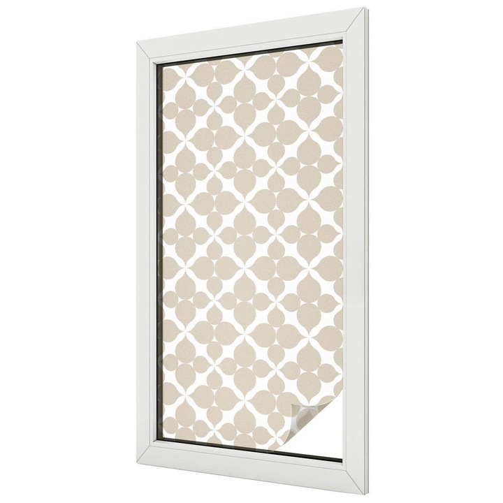 Folie geam vitraliu, Tulup, Armonie abstracta geometrie moderna, Vitraliu Autoadeziv, 50x100 cm, Ideal Pentru Decor Interior, 010450850010000282514