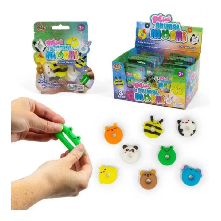 Set figurine Mini Mochi Donut, One for fun, 3 bucati, multicolor