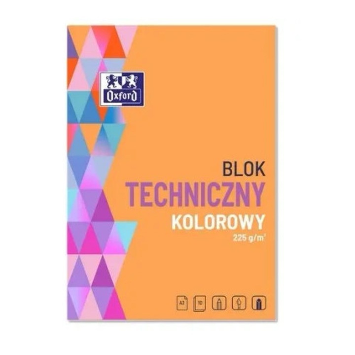 Bloc tehnic A3, Oxford, 10 coli, 225g/m2