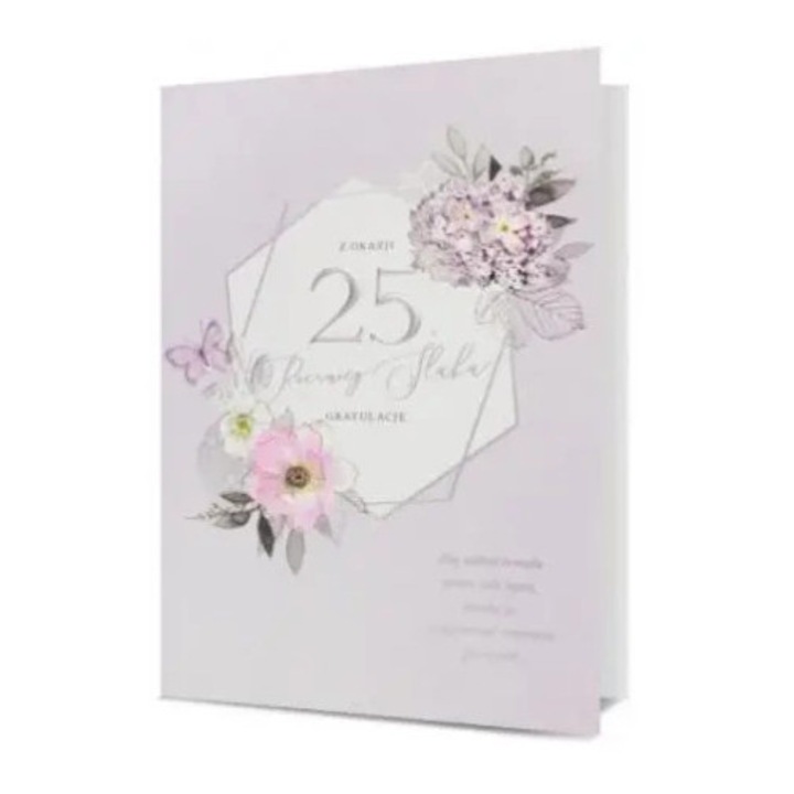 Felicitare Karnet B6 25 ani de casatorie cu plic