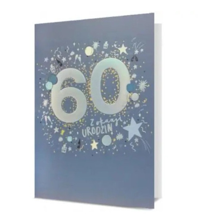 Karnet B6 Urodziny 60, felicitari, cu plic si urari in interior