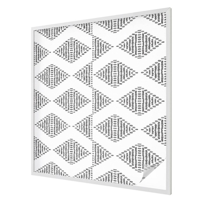 Folie geam vitraliu, Tulup, Simetria moderna a diamantului, Intimitate pentru Geamuri si Ferestre, 100x100 cm, Ideal Pentru Decor Interior, 010450850020000020261