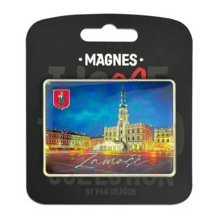Magnet decorativ Pan Dragon I Love Poland Zamosc, multicolor, 12cm