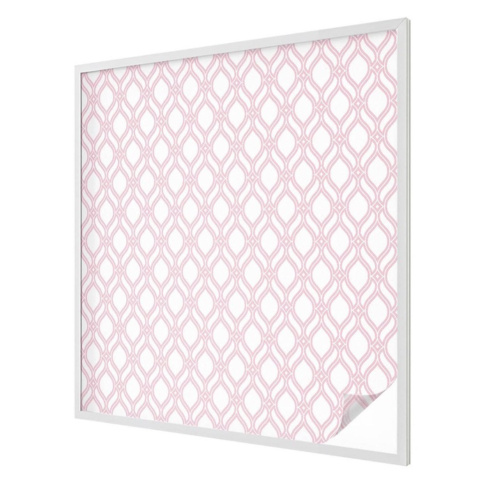 Dekor üvegfólia, Tulup, Rózsaszín vonalak, Rózsaszín, 100x100 cm, Dekorációs Ablakfólia, Megfelelő méret ablakokhoz vagy világos felületekhez, 010450850020000033373
