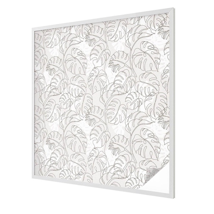 Autocolant Folie Autoadeziva Decorativa, Tulup, Frunzele de Monstera sunt delicate si elegante, Ideal Pentru Ferestre si Geamuri Interioare, 100x100 cm, Ideal Pentru Decor Interior, 010450850020000033352