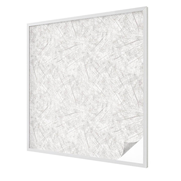 Ablak matrica ólomüveg, Tulup, Fa textúra, Fehér, 100x100 cm, Dekorációs Ablakfólia, Megfelelő méret ablakokhoz vagy világos felületekhez, 010450850020000033386