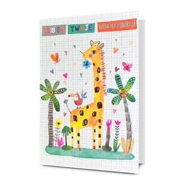 Felicitare Urodziny, Pan Dragon, set cu coperta, decorata cu folie metalica, elemente 3D, colorata.