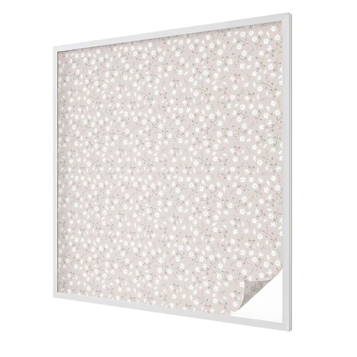 Dekor üvegfólia, Tulup, Virágos finomság, Bézs, 100x100 cm, Dekorációs Ablakfólia, Megfelelő méret ablakokhoz vagy világos felületekhez, 010450850020000033410
