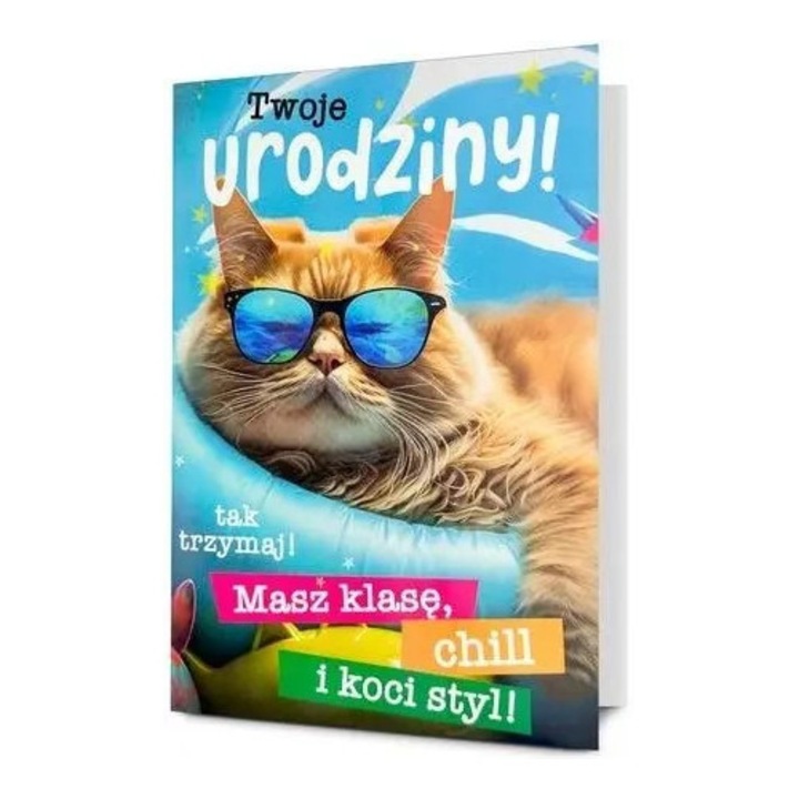 Felicitare B6 Urodziny, Pan Dragon, holografica, cu envelopa