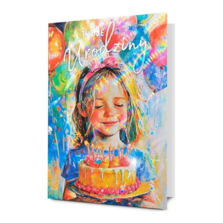 Felicitare B6 Pan Dragon, set cu coperta, folie holografica, design colorat