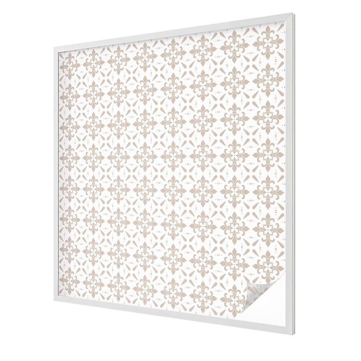 Folie geam vitraliu, Tulup, Ornamente clasice, simetrie armonioasa, Intimitate pentru Geamuri si Ferestre, 100x100 cm, Ideal Pentru Decor Interior, 010450850020000276189