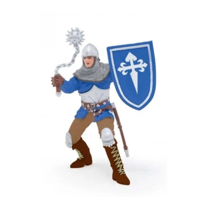 Figurina cavaler cu buzdygan, PAPO, pictata manual, detalii realiste, multicolor