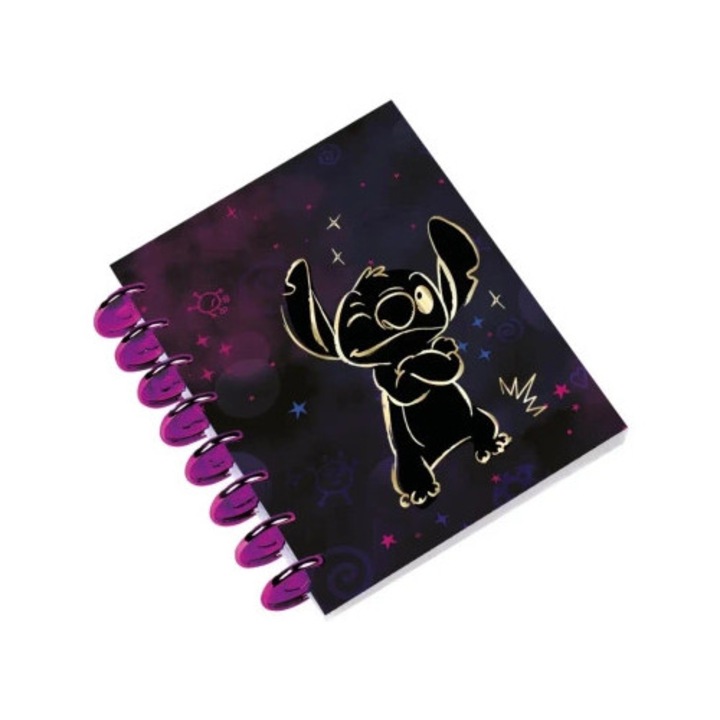 Brulion A5 Patio Stitch Gold, 100 foi, ringuri MAXI, design elegant, multicolor