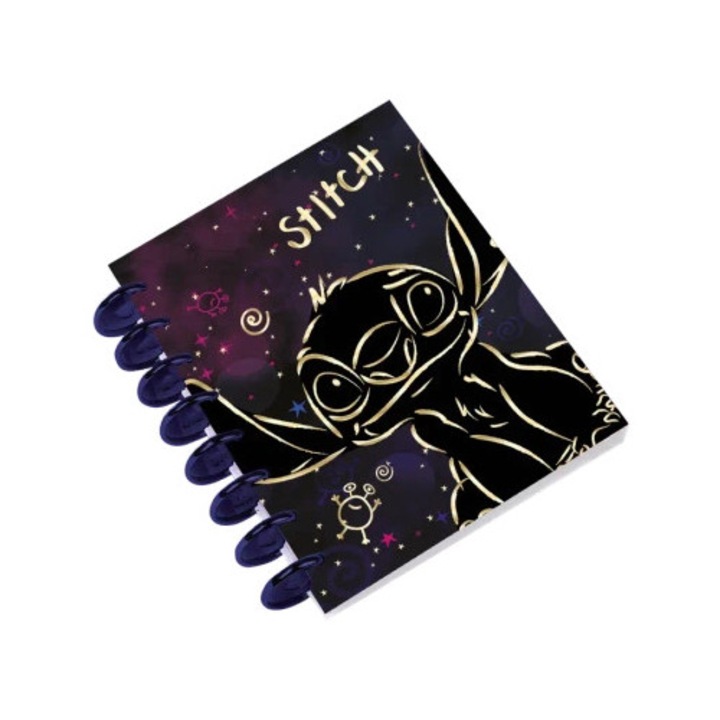 Caiet B5 Patio Stitch Gold, 100 pagini, Ringi MAXI, design elegant, multicolor