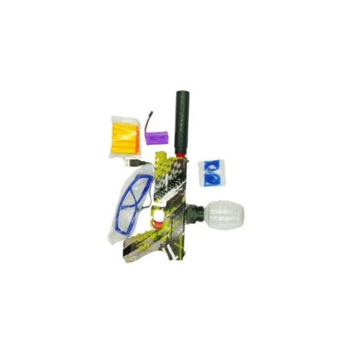 Pistol jucarie cu bile gel verzi, Pegaz Toys, arme de jucarie, cu incarcator