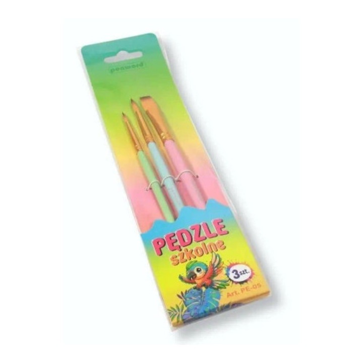 Set pensule PENWORD, 3 bucati, dimensiuni 4x6x10, nylon/lemn