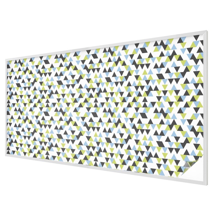 Ólomüveg hatású fólia, Tulup, Geometriai háromszögek, Fekete, 200x100 cm, Dekorációs Ablakfólia, Megfelelő méret ablakokhoz vagy világos felületekhez, 010450850030000012873