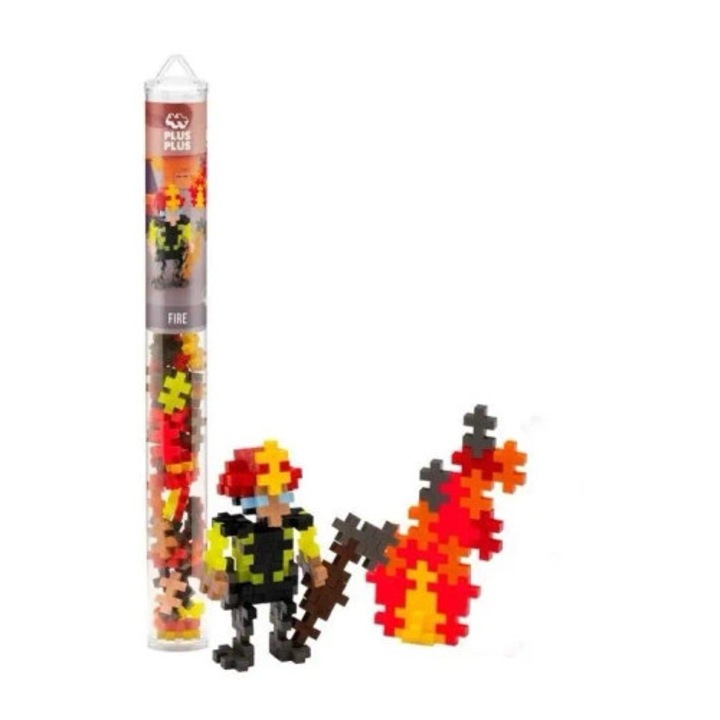 Seturi de constructie Plus-Plus, Tuba Strazaka, 100 elemente, multicolor