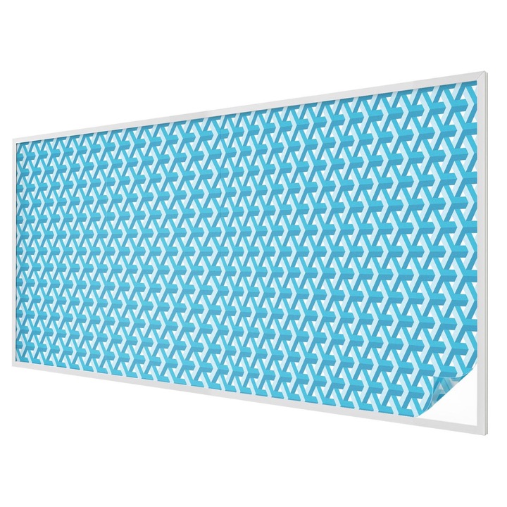 Öntapadós vitrázs fólia, Tulup, Geometriai kockák, Kék, 200x100 cm, Dekorációs Ablakfólia, Megfelelő méret ablakokhoz vagy világos felületekhez, 010450850030000013025