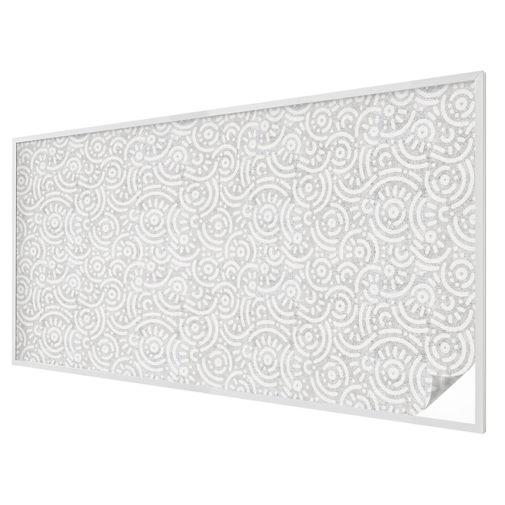 Ólomüveg hatású fólia, Tulup, Geometriai absztrakció, Fehér, 200x100 cm, Dekorációs Ablakfólia, Megfelelő méret ablakokhoz vagy világos felületekhez, 010450850030000033374