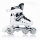 Регулируеми ролери и кънки 4-в-1 за деца – кънки, ролери, кънки с колела, ролери-кънки, PU Led колела, лагери ABEC-7, Nils Extreme NH10905, размер M 35-38, бял