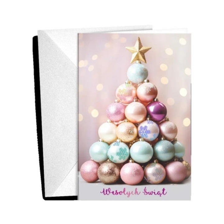 Felicitare Boze Narodzenie, POLKART, cu envelopa asortata, folie hold